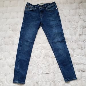 Zara Basic Skinny Jeans With Ankle Slit